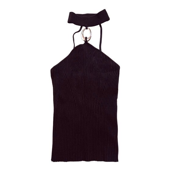 Simkhai Rubie Mock Neck Top With Hardware in Black - Picture 1 of 5